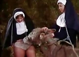 Sexy nuns are enjoying filthy bestial sex action
