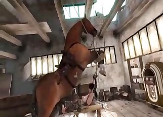 Horse fucks Noiseless from MGS, 3D zoophilia
