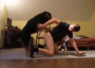 Zoophile with a narrow ass gets fucked by a dog